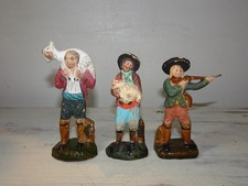 Rare Pierre Pagano lot ancien santons 9 cm chasseur berger pont étoile Marseille