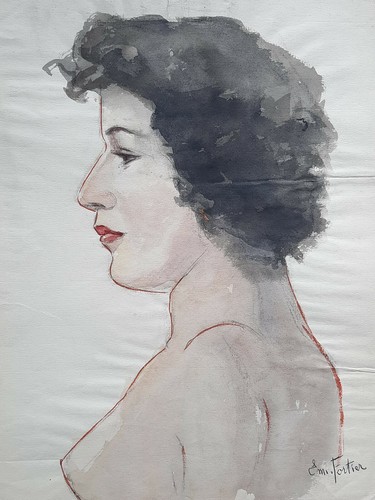 Curiosa femme nue portrait - femme,