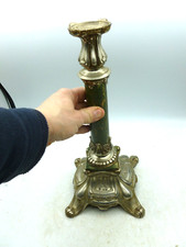 GRAND PIED DE LAMPE à pétrole régule /zamac et marbre