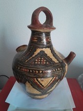 Ancienne poterie berbère gargoulette Peinte A La Main 