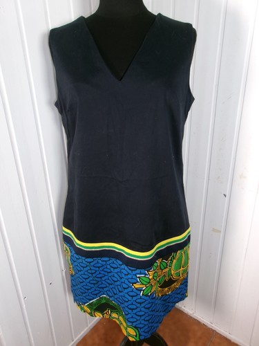 Robe droite coton - , bleu