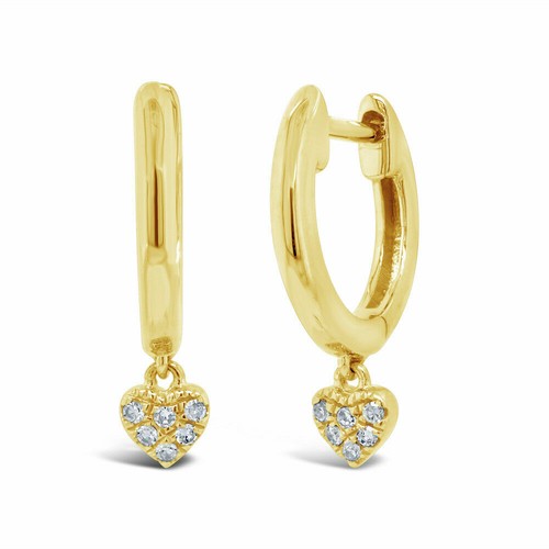 Diamant huggie pendantes coeur - pendantes,