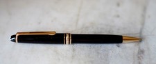 STYLO BILLE MONTBLANC MEISTERSTÜCK EN RESINE PRECIEUSE NOIRE & PL. OR 18 CARATS