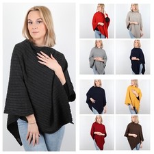 Poncho de Luxe Câble Tricot Cachemire & Laine Merino Fabriqué à la Main En Népal