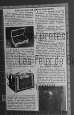 RECEPTEUR RADIO RMI RCI PAPYRUS RADIO TSF  publicité ancienne 1949 advert