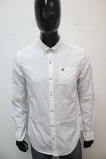 Chemise Homme Napapijri Slim Fit Taille L Blanche Coton Manches Longues Casual