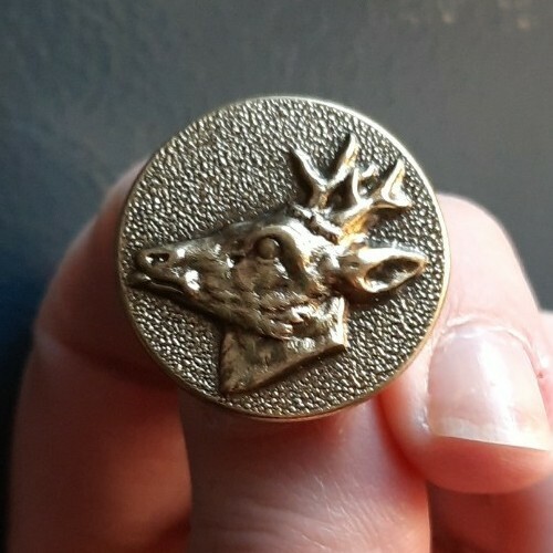 E05s09 bronze color deer - deer, head