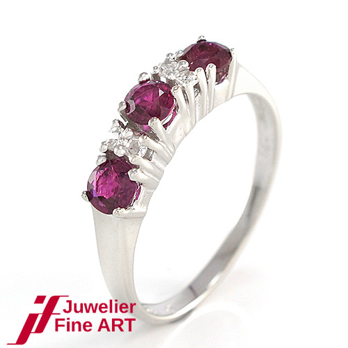 Bague rubis 4 diamants - +,