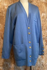 Gilet Cardigan Saint James Pure Laine 40/42 Femme Bleu Nature