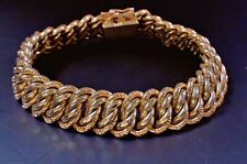 Magnifique gourmette plaqué or bracelet maille américaine bijouterie cadeau Noel