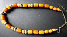 Bijou Collier Yemenite Vintage Argent Ancien Filigrane Berbère Ambre Africain