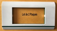 75210,Ancien Mosaic 45 Legrand,Lot 2 Plaques Blanc/Vert,Horizontal,3 / 6 Modules