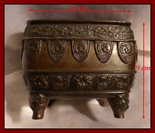 Japon Ancien Brûle-Parfum en bronze orné de Profils d'Animaux Ère Meiji XIXe