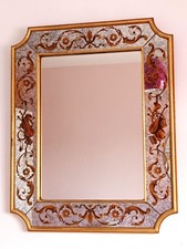 Miroir en verre églomisé 75 x 60 cm