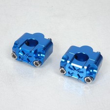 Paire pontet de guidon universel bleu Ø22mm réhausse 22mm 3AS Racing pour moto
