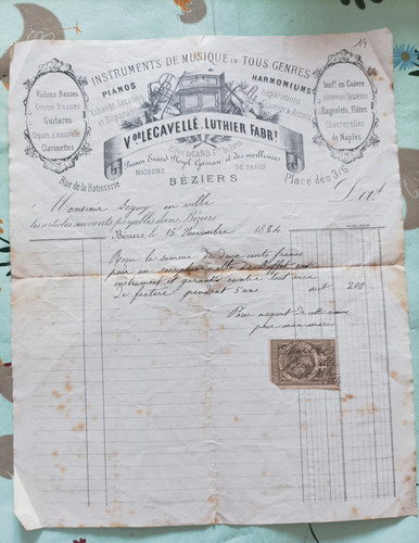 1884 facture beziers - 1884,