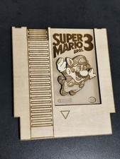 Super Mario Bros 3 Nintendo NES cartouche en bois gravé