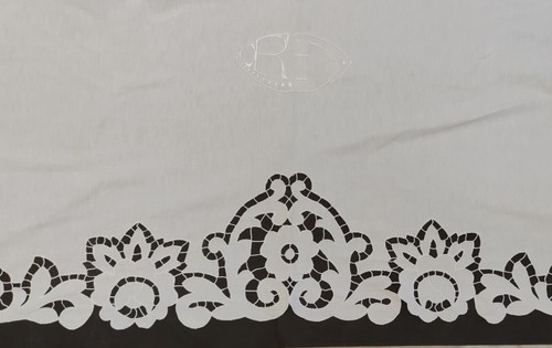 Drap blanc lin broderie - drap,