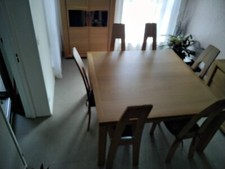 table 140x140 chêne massif et