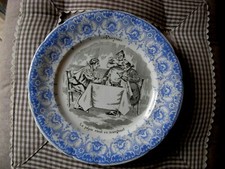 assiette ancienne parlante ST AMAND HAMAGES Les proverbes n° 5 époque année 1900