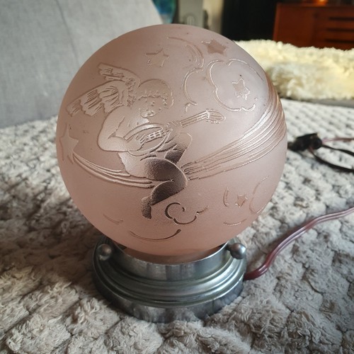 Lampe art déco globe verre - lampe,