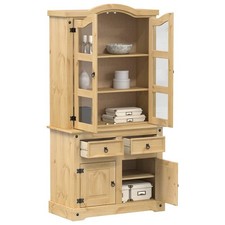 Vitrine en verre Corona 100x48,5x179 cm bois massif de pin armoire vidaXL