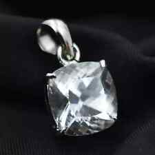 Naturel 23 CT Certifié Saphir Blanc Ample Pierre Précieuse 925 Argent Pendentif