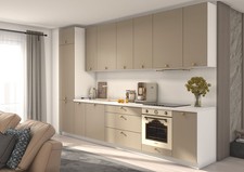 Salle à Manger Bonn Cuisine Intégrée 350cm Blanc Avant MDF Stone Gris Mat Rejs