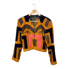 Veste multicolore en daim dans le style des années 80 taille 42