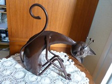 Sculpture chat en tôle pour décoration jardin ou d'intérieur