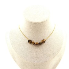 Collier 5 perles Oeil de Tigre