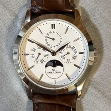 Montre Karl Leimon Triple Calendrier Phase de Lune Élégante Montre Homme Ton ...