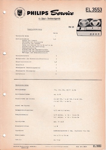 Manuel service pour philips - service,