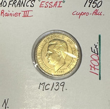 MONACO - 10 FRANCS 1950