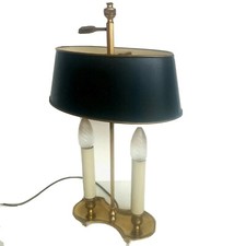 LUCIEN GAU  LAMPE BOUILLOTTE  BRONZE DORE ABAT-JOUR EN TÔLE PEINTE STYLE EMPIRE 