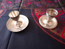 2 COQUETIERS EN METAL ARGENTE