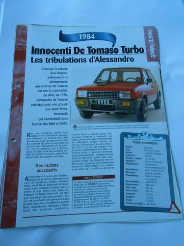 Innocenti tomaso turbo 1984 - de,