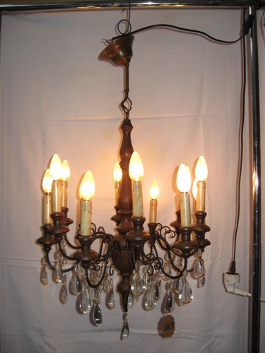 Ancien lustre baroque bois - ancien,