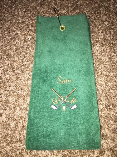Monogramed golf towel sam - monogramed,