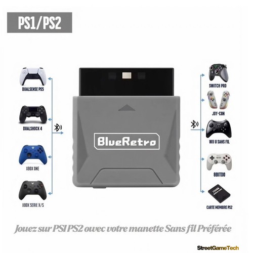 Blueretro adaptateur ps2 ps1 - ps2,