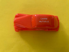 Taille crayon publicitaire voiture orange vintage Caisse Mutuelle 1970
