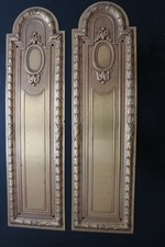 ancienne paire de plaque de propreté de porte en laiton style LOUIS XVI (1)