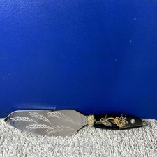 Couteau Gâteaux Manche En Resine Inclusion Décor Marin Hippocampe Coquillages