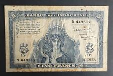 Nouvelle Calédonie 5 Francs Minerve Type 1944 Bleu P-48