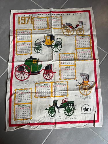 Torchon calendrier ancien - torchon,