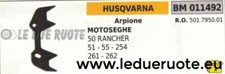 501795001 HUSQVARNA 50 RANCHER 51 55 254 261 262 Griffe De Tronçonneuse