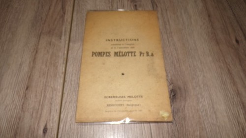 Instructions pompes mélotte - instructions,