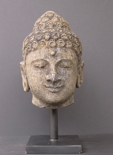 Tête bouddha pierre - bouddha,