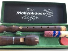 Flûte Pipeau En étui D’origine , En Bois Marque MOLLENHAUER  Instrument Ancien