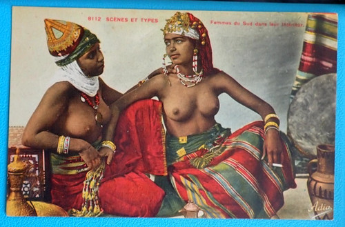 Cpa maghreb jeune femme seins - jeune,